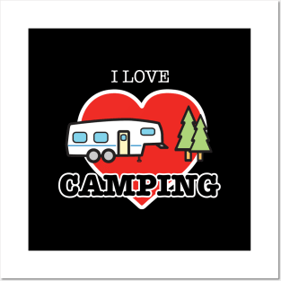 I Love Camping - Heart and Fifth Wheel Posters and Art